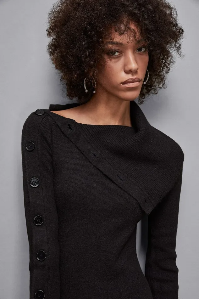 Patrizia Pepe Dresses LongSleeved Midi Dress Black 8211 Women