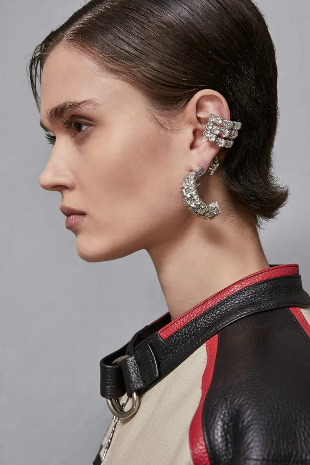 Patrizia Pepe Earrings Diamond Cut Ear Cuff Silver 8211 Women