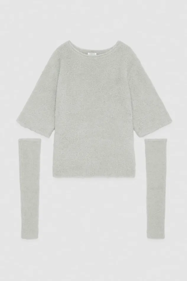 Patrizia Pepe Knitwear HalfSleeved Boucl Sweater Grey 8211 Women