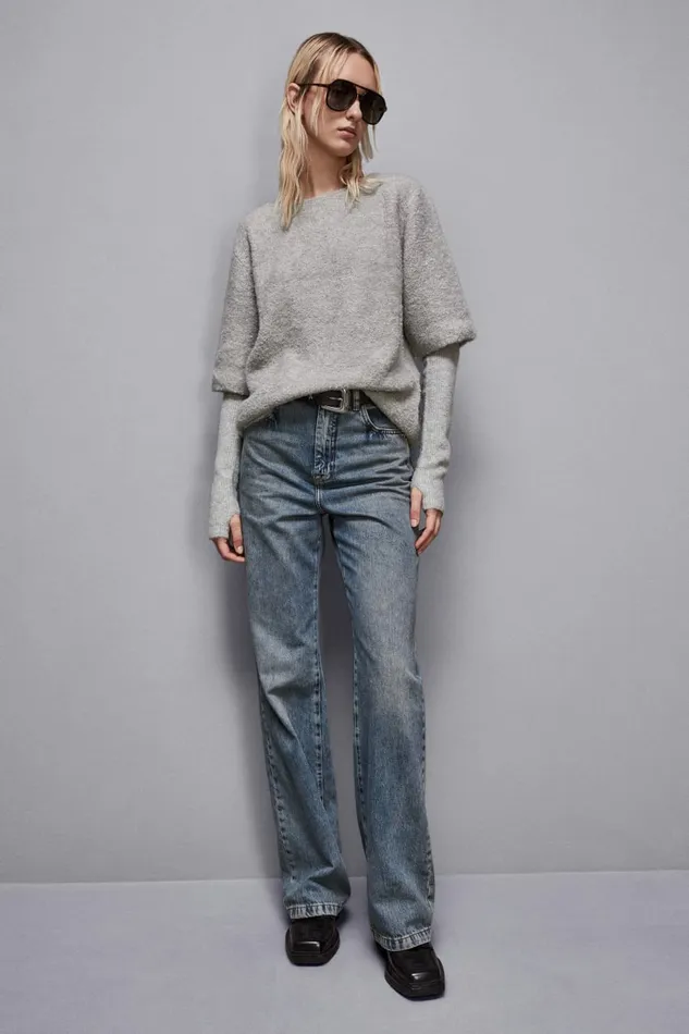 Patrizia Pepe Knitwear HalfSleeved Boucl Sweater Grey 8211 Women