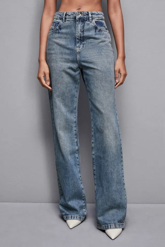 Patrizia Pepe Pants and Jeans HighWaisted Straight Fit Jeans Light Blue 8211 Women
