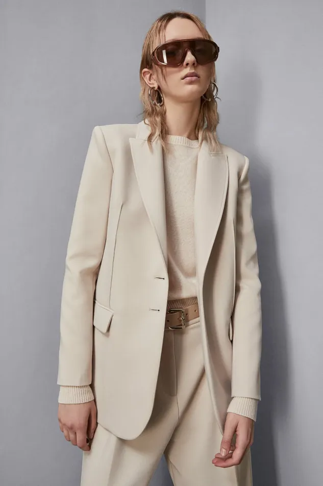 Patrizia Pepe Tailleur TwoButton Jacket Beige 8211 Women