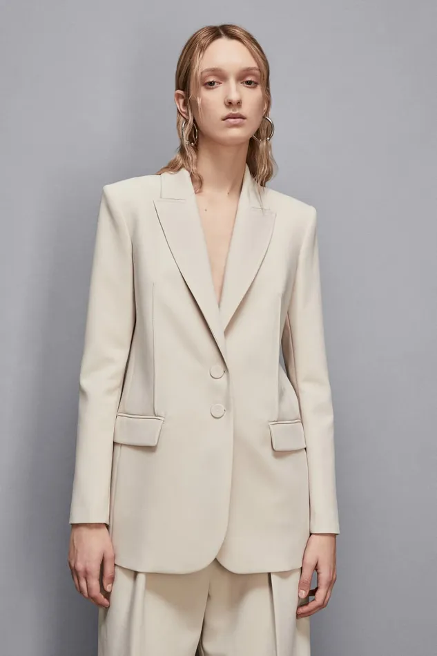 Patrizia Pepe Tailleur TwoButton Jacket Beige 8211 Women