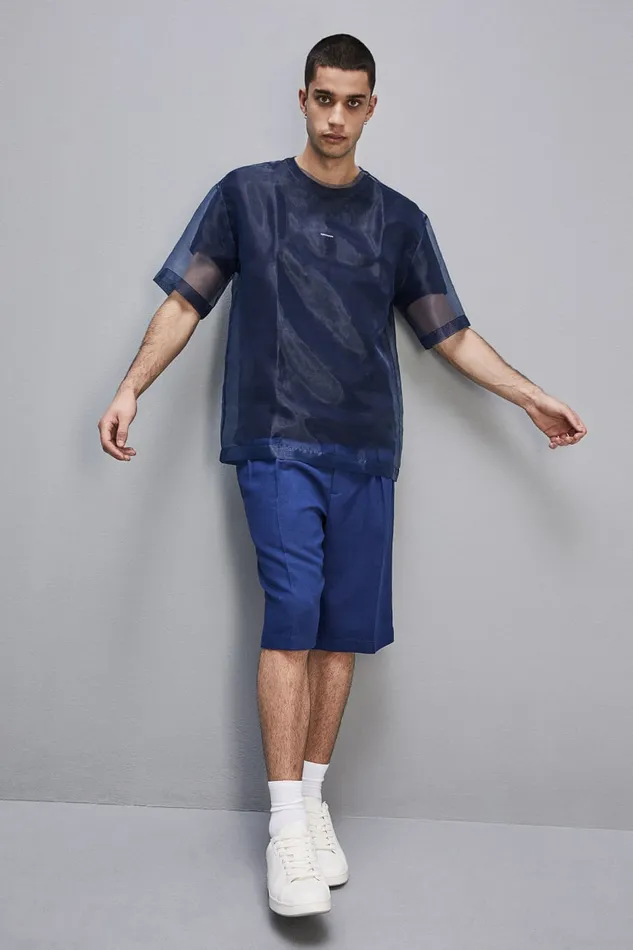 Patrizia Pepe Tops and Shirts Boxy Short Sleeve TShirt With Raw Cut Hem Blue 8211 Men Patrizia Pepe Tops and Shirts Boxy Short Sleeve TShirt With Raw Cut Hem Blue 8211 Men