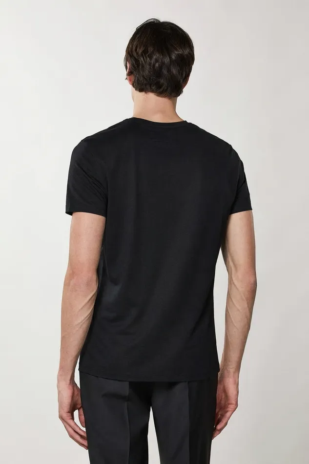 Patrizia Pepe Tops and Shirts Slim Fit TShirt In Lyocell Jersey And Cotton Black 8211 Men