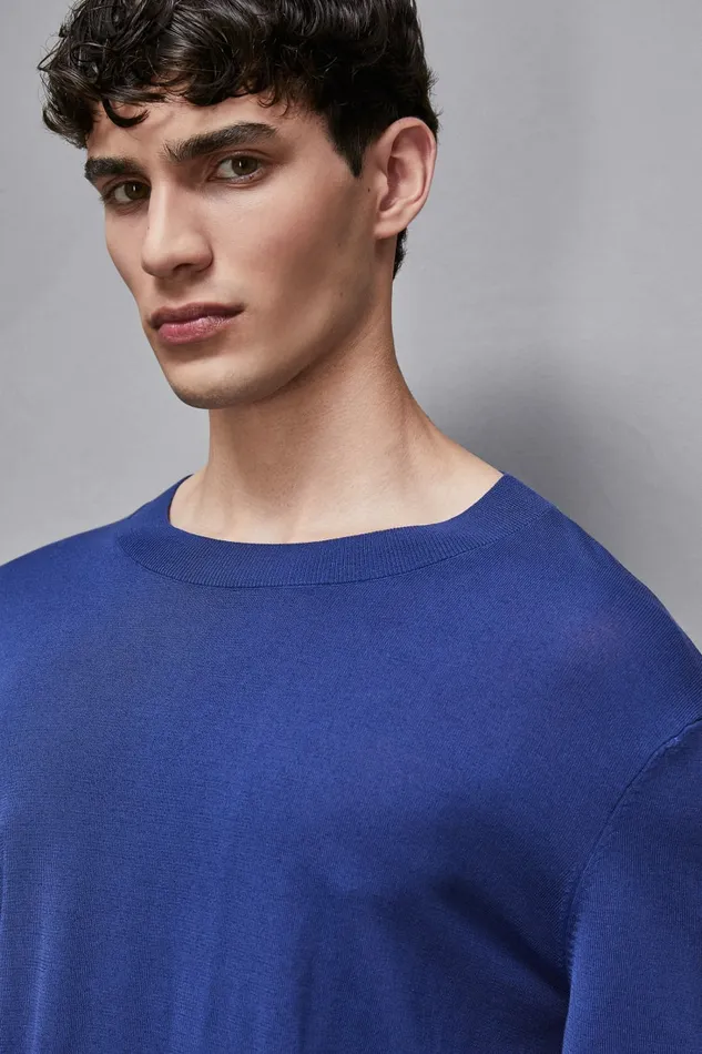 Patrizia Pepe Tops and Shirts TShirt Boxy In Knit Blue 8211 Men