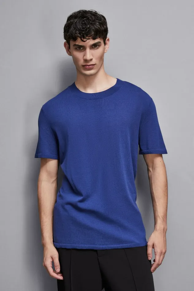 Patrizia Pepe Tops and Shirts TShirt Boxy In Knit Blue 8211 Men