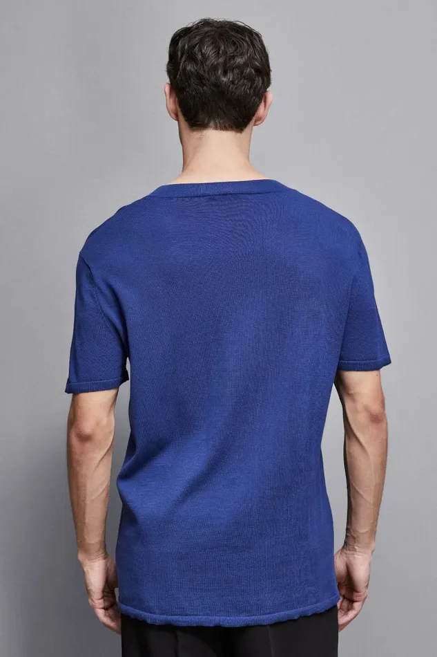 Patrizia Pepe Tops and Shirts TShirt Boxy In Knit Blue 8211 Men