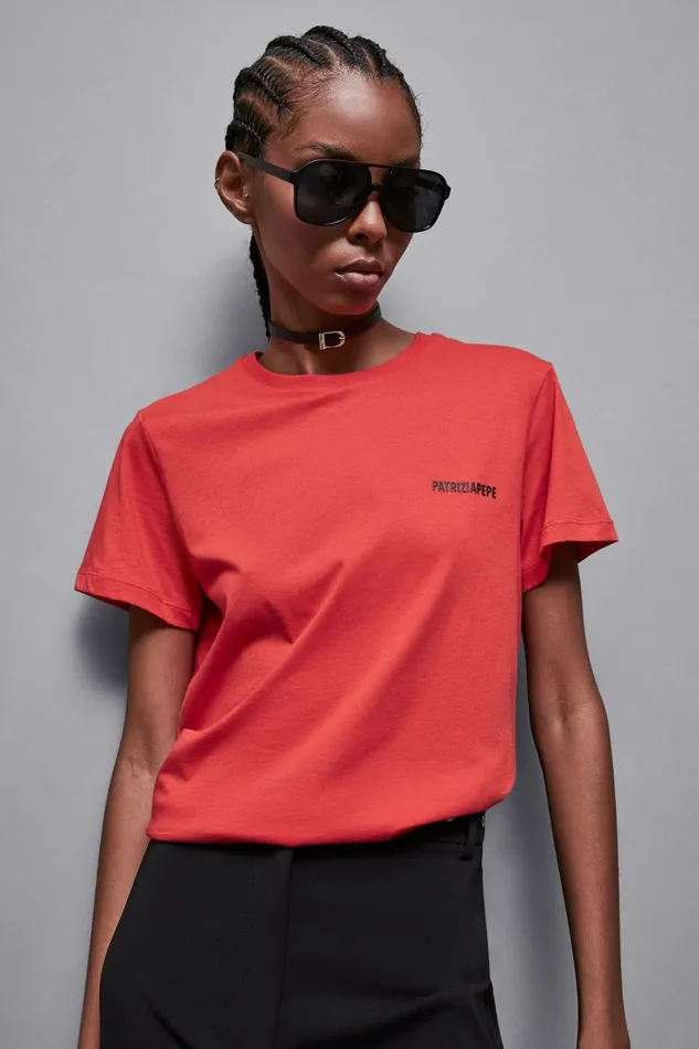 Patrizia Pepe Tops TShirt With Logo Red 8211 Women