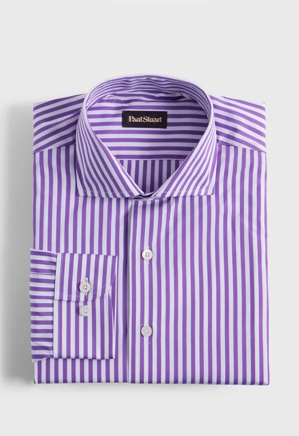 Paulstuart Cotton Bengal Stripe Sport Shirt Blue Mens Sport Shirts