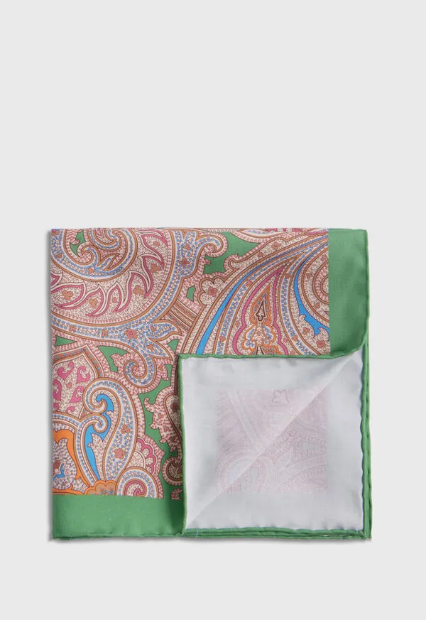 Paulstuart Pocket Squares Mens Habotai Silk Summer Paisley Pocket Square Berry Paulstuart Pocket Squares Mens Habotai Silk Summer Paisley Pocket Square Berry