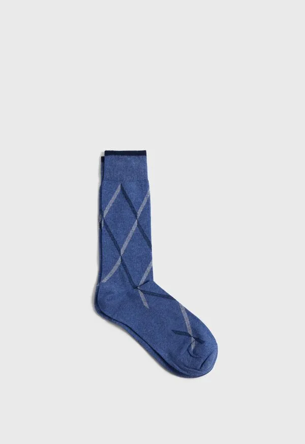 Paulstuart Socks Mens Cotton Blend Argyle Sock Medium Blue