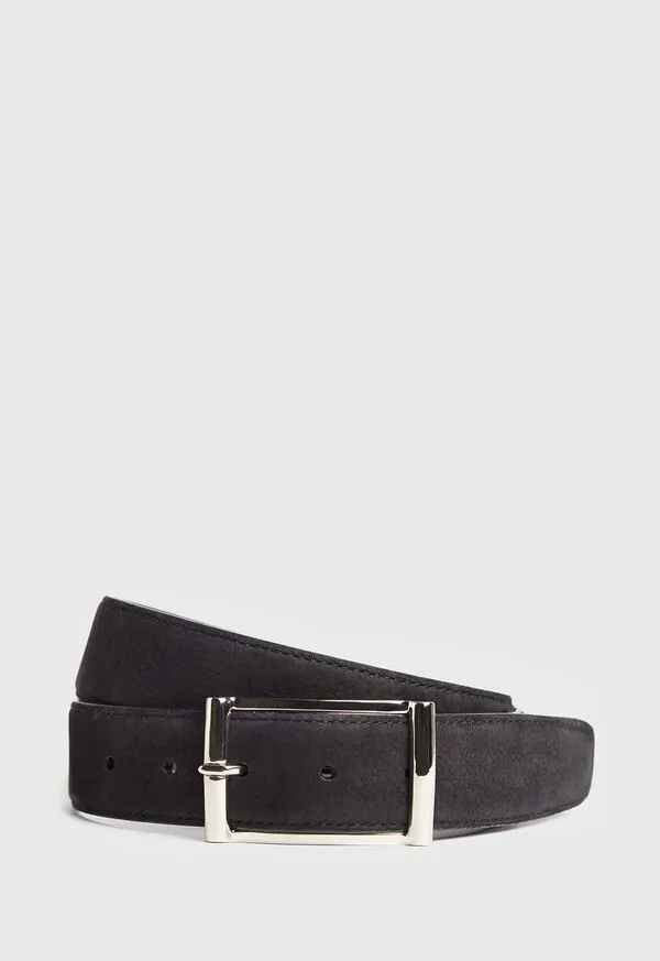 Paulstuart Suede Nubuck Belt Black Mens Belts