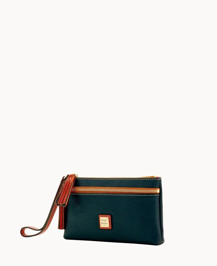 Pebble Grain Double Zip Wristlet Black ManWoman Dooney and Bourke Wallets Pebble Grain Double Zip Wristlet Black ManWoman Dooney and Bourke Wallets