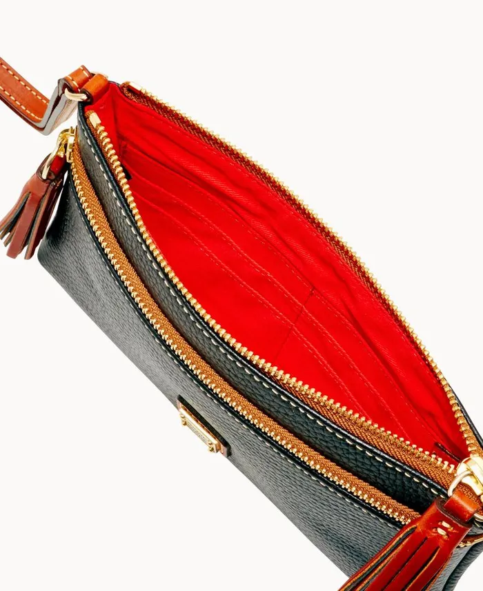 Pebble Grain Double Zip Wristlet Black ManWoman Dooney and Bourke Wallets Pebble Grain Double Zip Wristlet Black ManWoman Dooney and Bourke Wallets