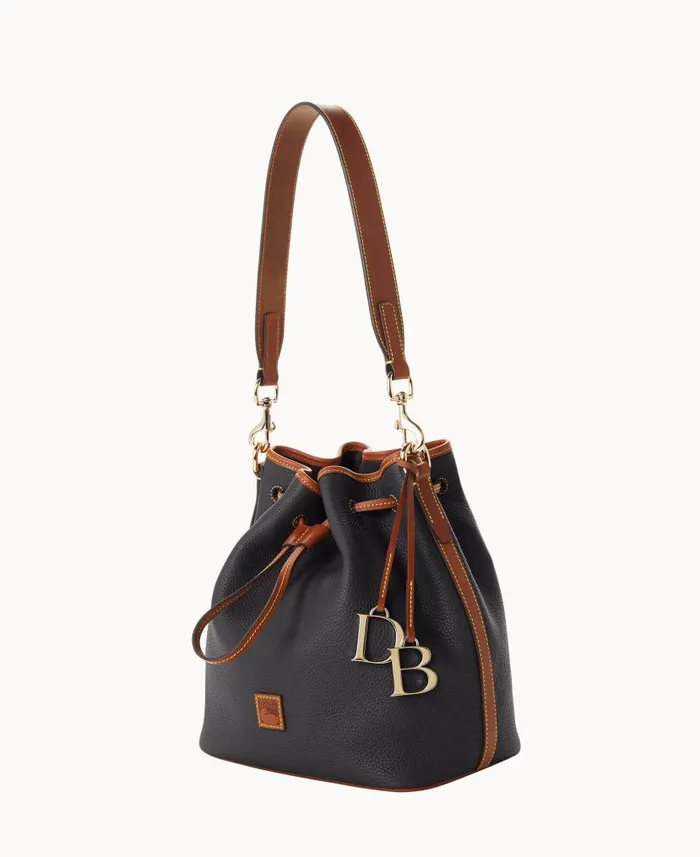 Pebble Grain Drawstring Black Woman Dooney and Bourke Shoulder Bags Pebble Grain Drawstring Black Woman Dooney and Bourke Shoulder Bags
