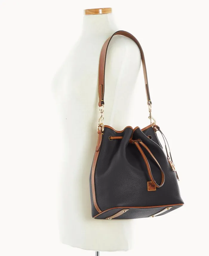 Pebble Grain Drawstring Black Woman Dooney and Bourke Shoulder Bags Pebble Grain Drawstring Black Woman Dooney and Bourke Shoulder Bags