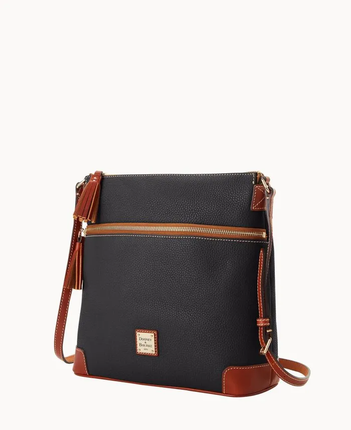 Pebble Grain Large Tassel Crossbody Black Woman Dooney and Bourke Crossbodies