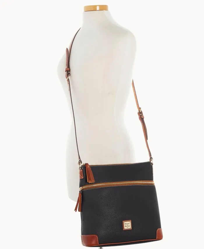 Pebble Grain Large Tassel Crossbody Black Woman Dooney and Bourke Crossbodies