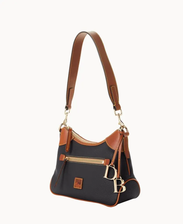 Pebble Grain Small Hobo Black Woman Dooney and Bourke Shoulder Bags Pebble Grain Small Hobo Black Woman Dooney and Bourke Shoulder Bags