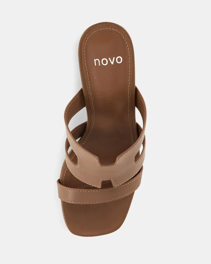 Peep Toes Women FREDDY CARAMEL Open Toe Heels NOVO Shoes