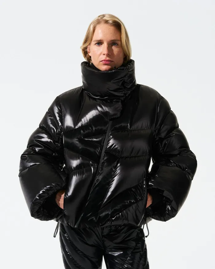 Perfect Moment Ariel Down Bomber Jacket Black Liquid Women Jackets