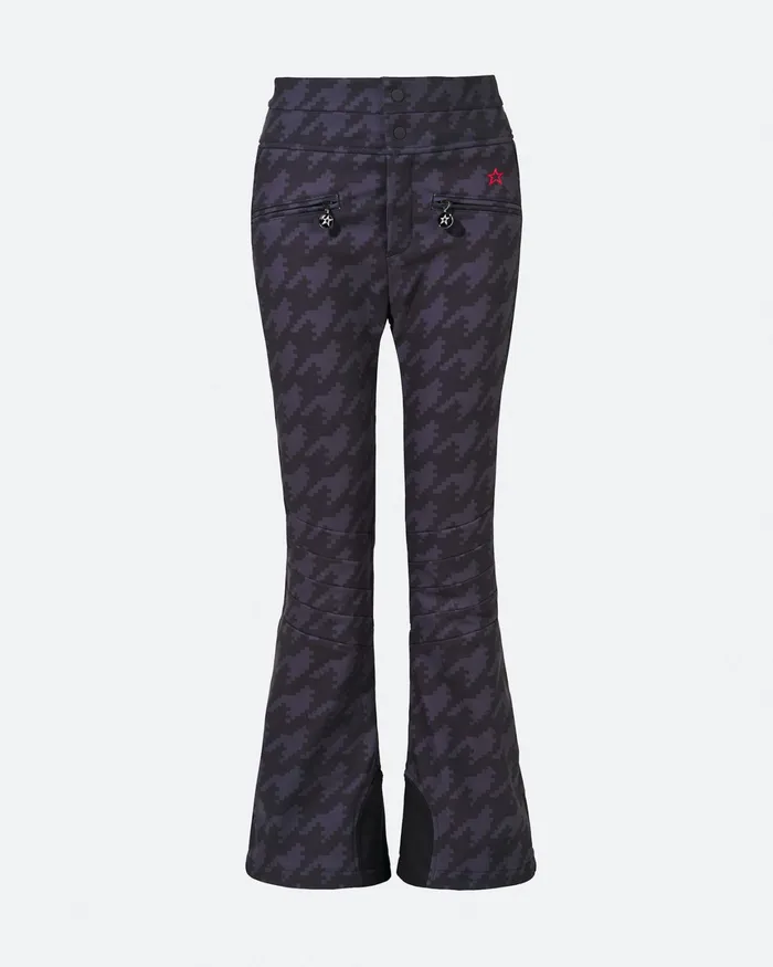 Perfect Moment HighWaist Houndstooth Aurora Flare Ski Pant Black Houndstooth Women Pants