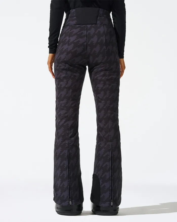 Perfect Moment HighWaist Houndstooth Aurora Flare Ski Pant Black Houndstooth Women Pants
