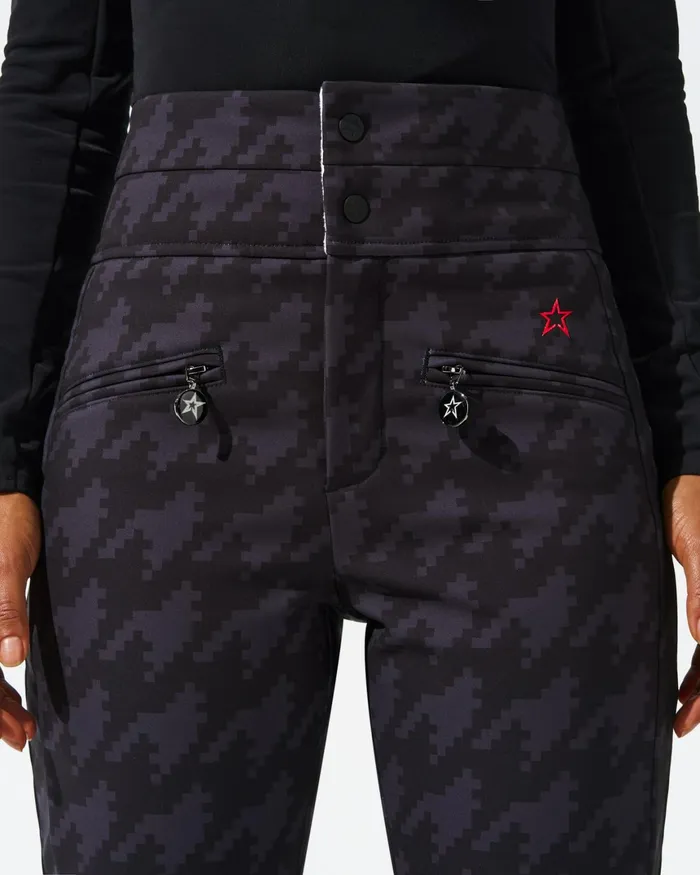 Perfect Moment HighWaist Houndstooth Aurora Flare Ski Pant Black Houndstooth Women Pants