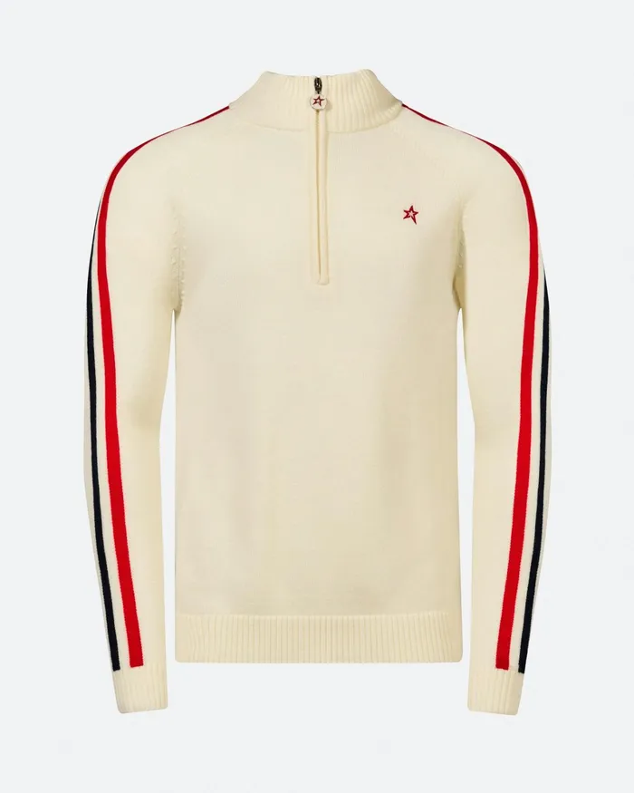 Perfect Moment LA Tour Merino Wool HalfZip White Men Knitwear