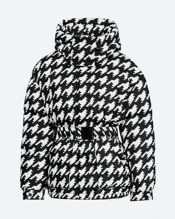 Perfect Moment Maya Down Parka Jacket Houndstooth 8211 Blacksnow White Women Jackets Perfect Moment Maya Down Parka Jacket Houndstooth 8211 Blacksnow White Women Jackets