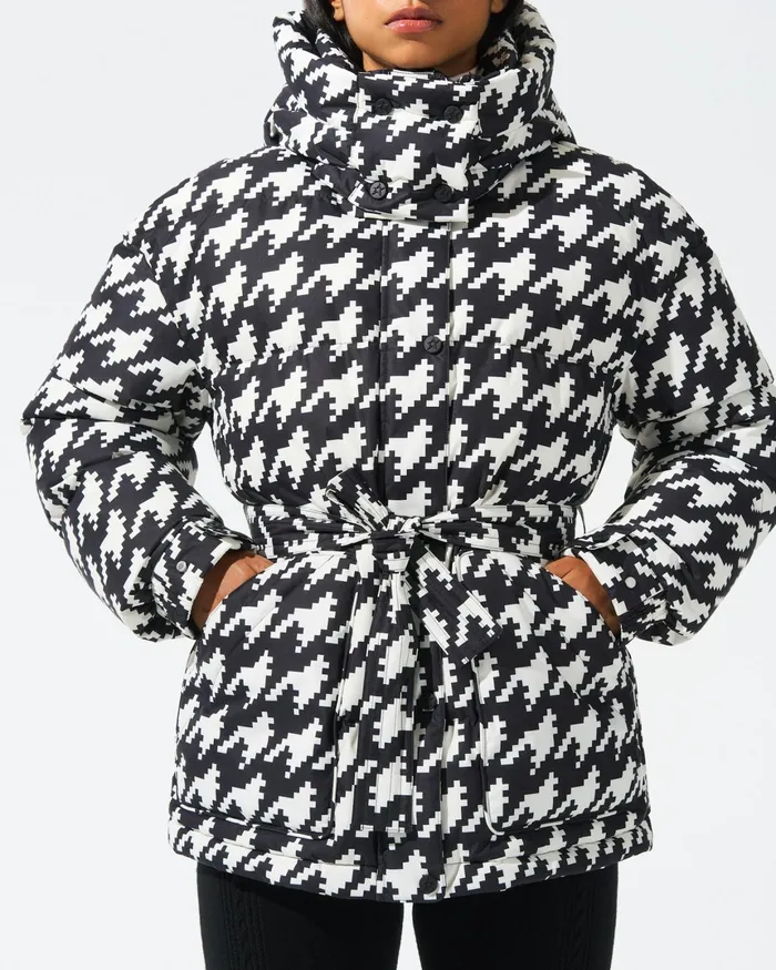 Perfect Moment Maya Down Parka Jacket Houndstooth 8211 Blacksnow White Women Jackets