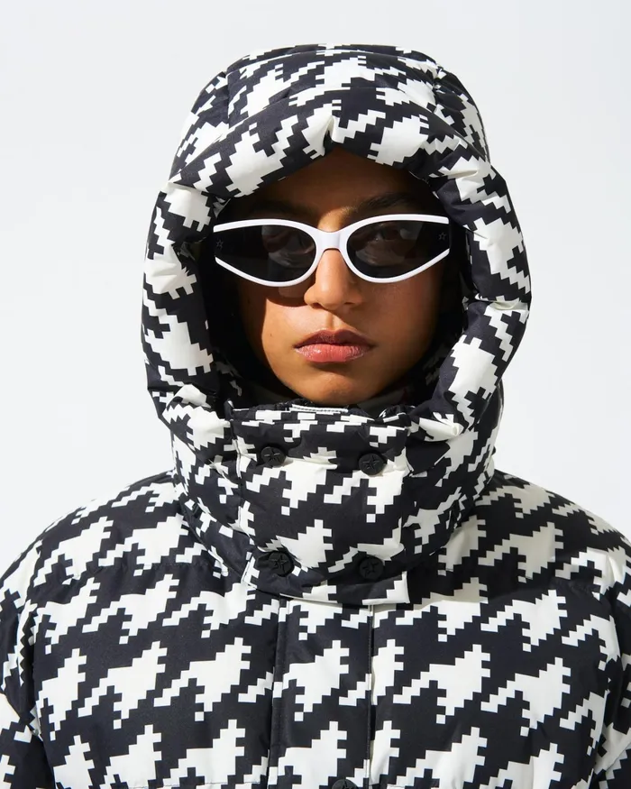 Perfect Moment Maya Down Parka Jacket Houndstooth 8211 Blacksnow White Women Jackets