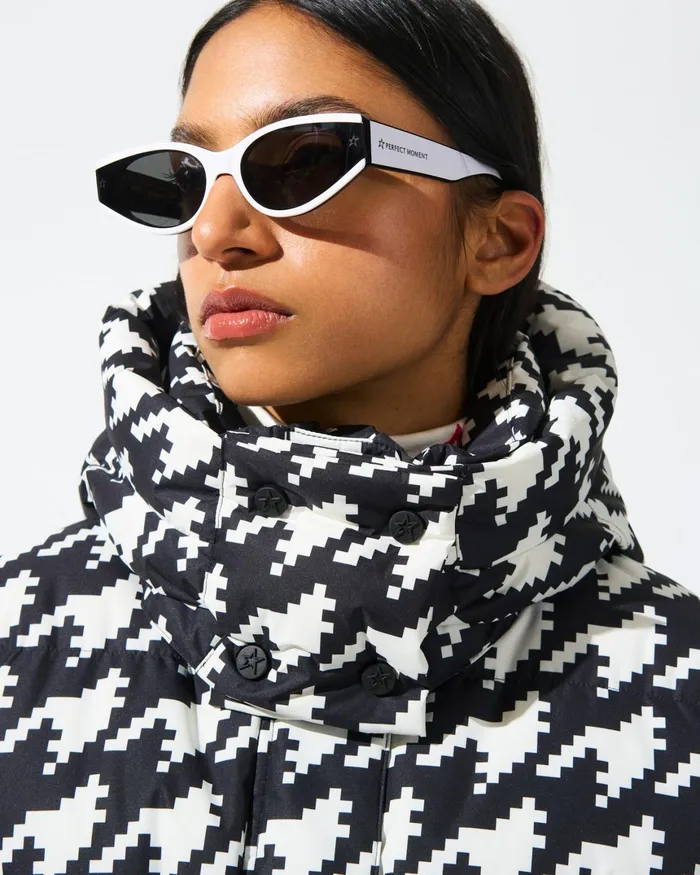Perfect Moment Maya Down Parka Jacket Houndstooth 8211 Blacksnow White Women Jackets