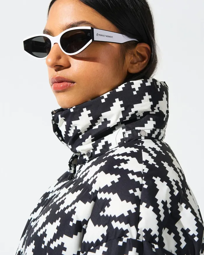 Perfect Moment Maya Down Parka Jacket Houndstooth 8211 Blacksnow White Women Jackets