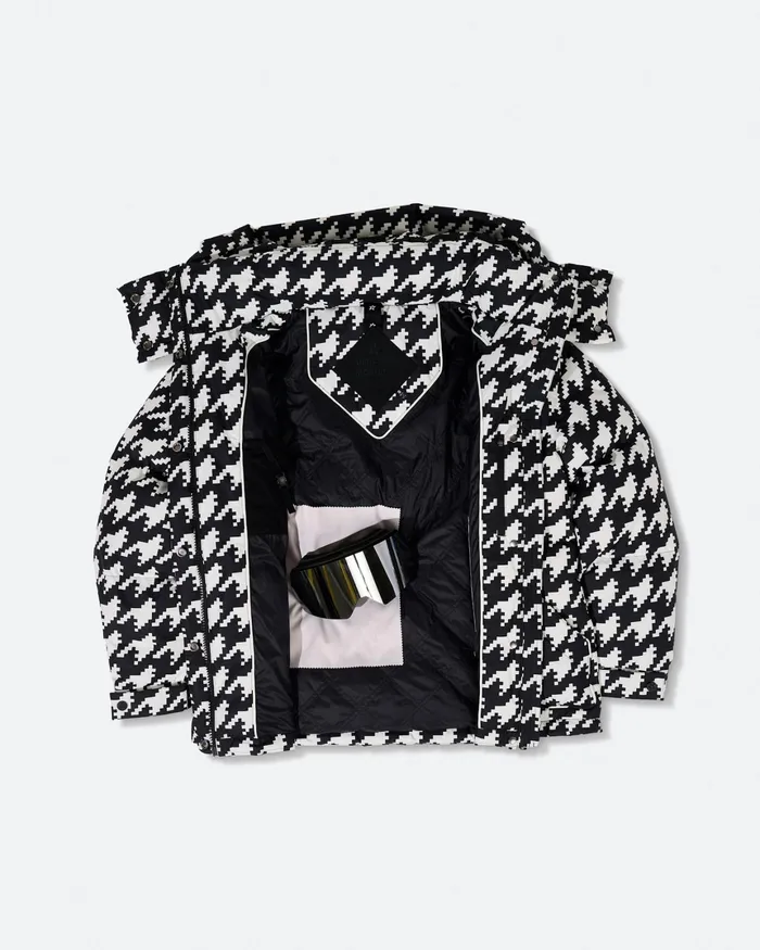 Perfect Moment Maya Down Parka Jacket Houndstooth 8211 Blacksnow White Women Jackets