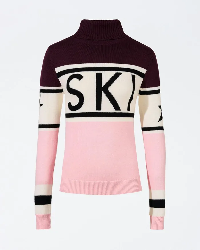 Perfect Moment Schild Merino Wool Sweater Burgundy Women Tops
