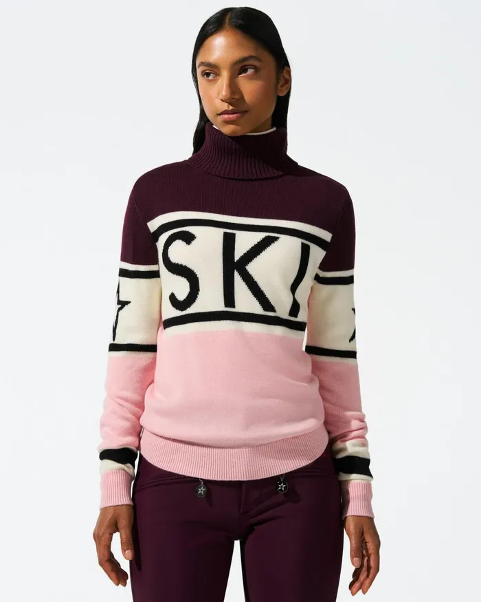 Perfect Moment Schild Merino Wool Sweater Burgundy Women Tops