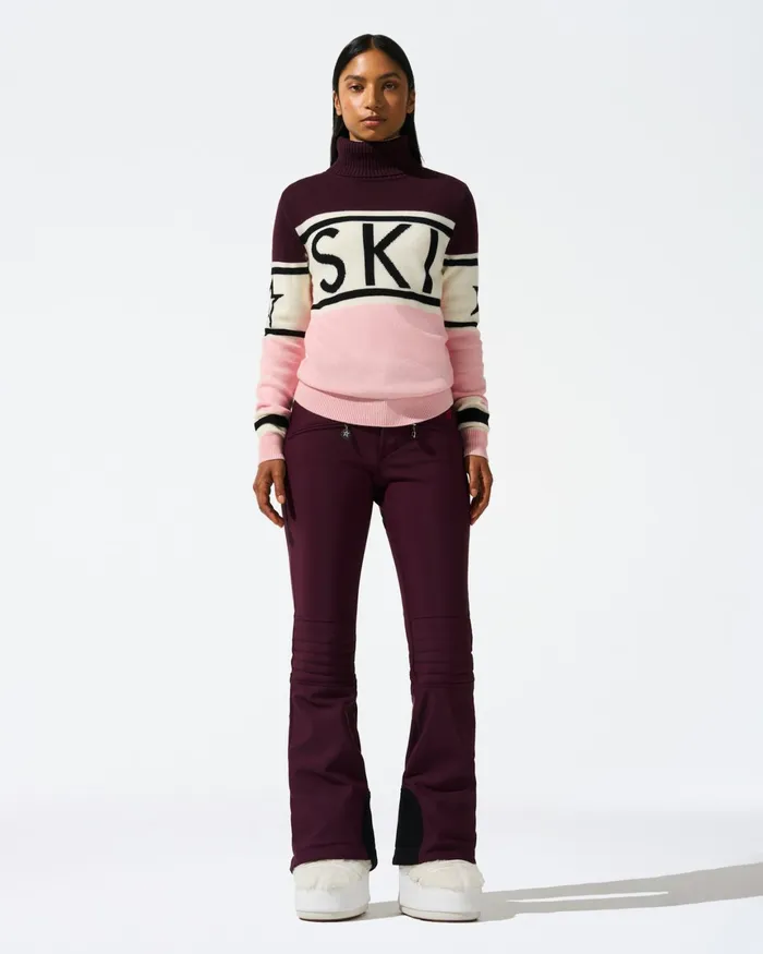Perfect Moment Schild Merino Wool Sweater Burgundy Women Tops