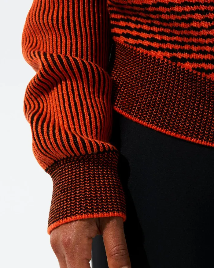 Perfect Moment Star Merino Wool Turtleneck Sweater Orange Women Tops
