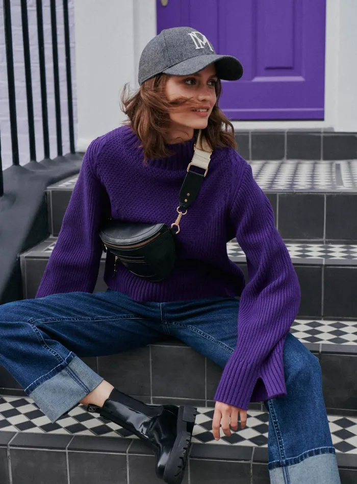 Petite Mendigote Meshes Fw24 Pull Torsade Magic Purple 8211 Women