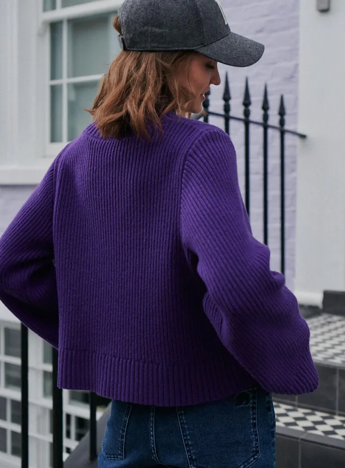 Petite Mendigote Meshes Fw24 Pull Torsade Magic Purple 8211 Women