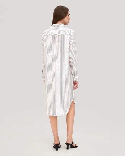 Pinstriped Freesia Shirt Dress Women Jumpsuits Lilysilk Dresses
