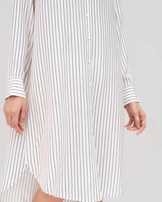 Pinstriped Freesia Shirt Dress Women Jumpsuits Lilysilk Dresses