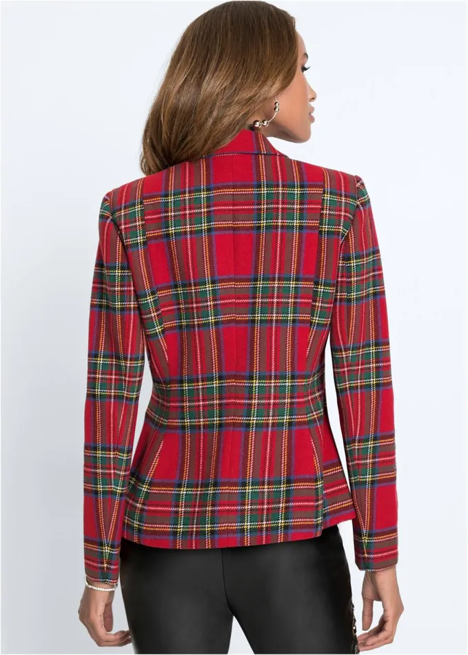 PLAID JACKET Red Multi Women VENUS Jackets