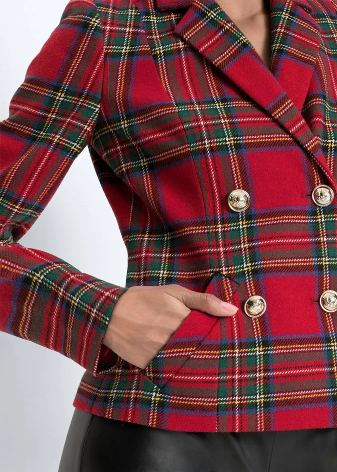 PLAID JACKET Red Multi Women VENUS Jackets