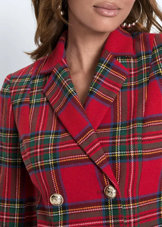 PLAID JACKET Red Multi Women VENUS Jackets