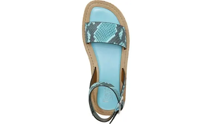 Platform Women Franco Sarto Franco Eden Platform Sandal Teal Snake Print Faux Leather
