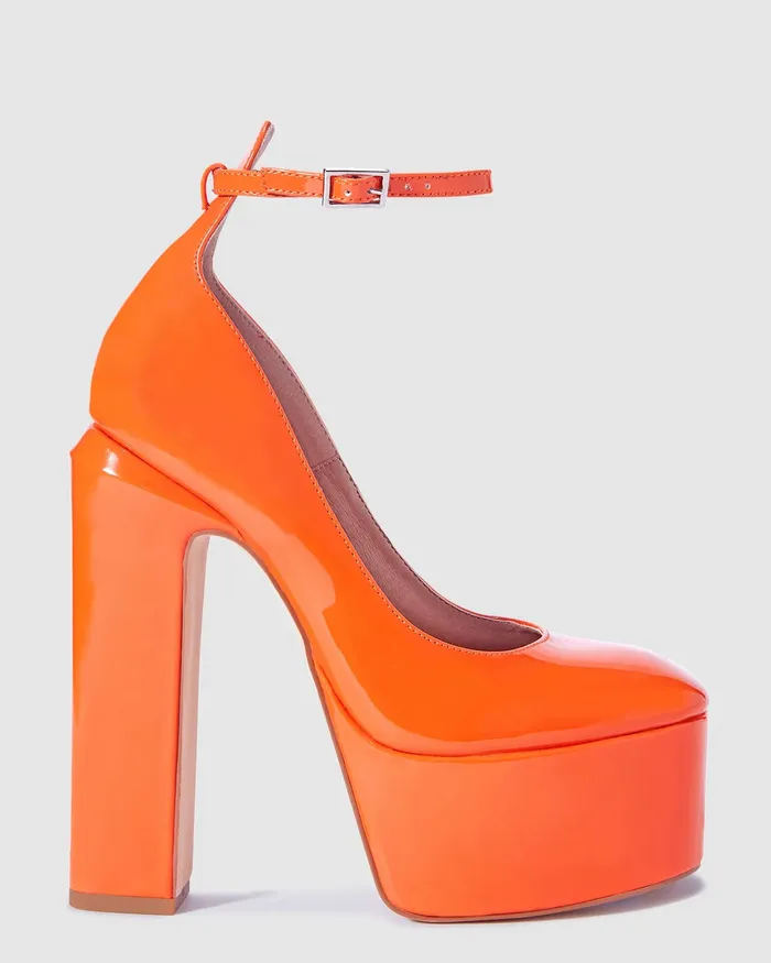 Platforms NOVO Shoes Women ZIPPEDY ORANGE PATENT