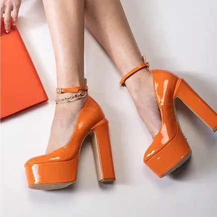 Platforms NOVO Shoes Women ZIPPEDY ORANGE PATENT